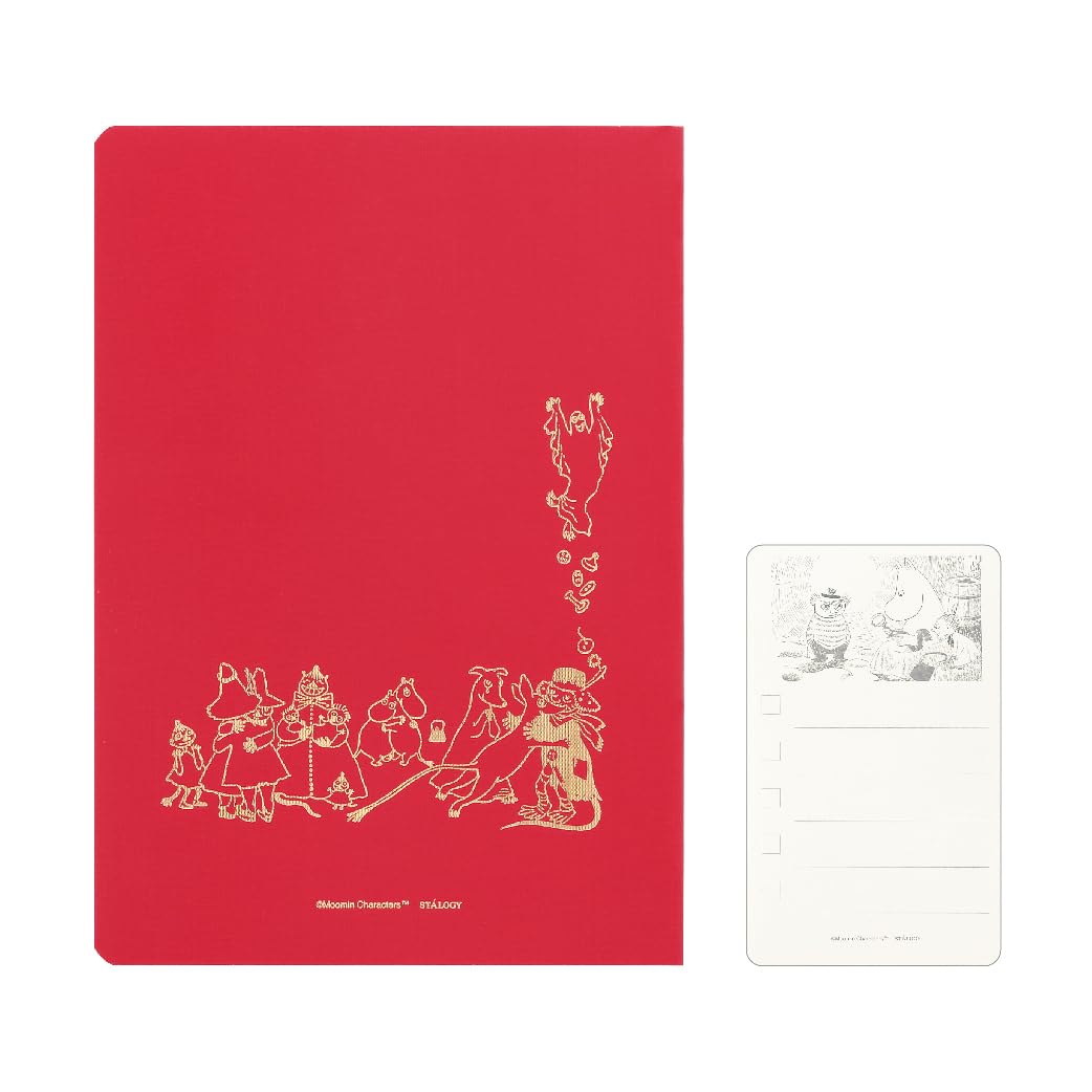 

Nitoms STALOGY Year Sticker X1464 Notebook, 1/2 Notebook, B6, Grid, Moomin, Red, To-Do Set,