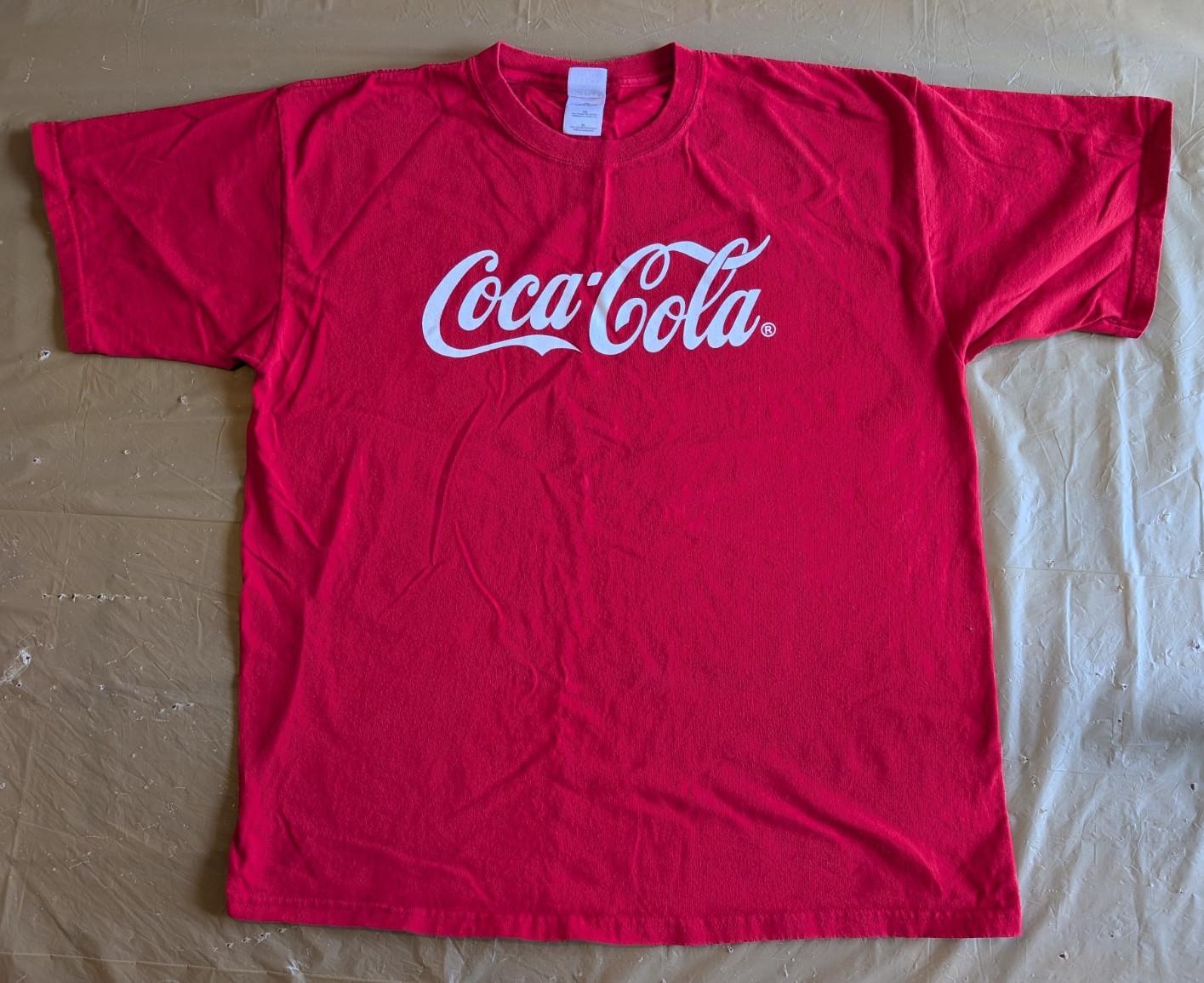 Винтажная красная футболка Coca Cola 90-х Мужской размер XL Gildan Activewear Хлопковая унисекс футболка S
