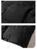 Men's Winter Hooded Mid-length Cotton-padded Jacket - Thick, Loose-fit Outerwear.