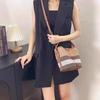 Versatile Women’s Plaid Mini Mother-Child Canvas Bucket Handbag - 2025 Shoulder & Crossbody Bag.