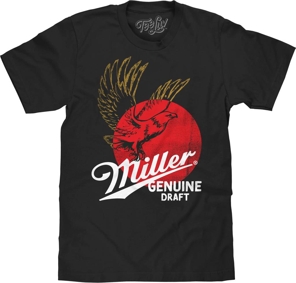 T-shirt da uomo Miller Genuine Draft Eagle Nera