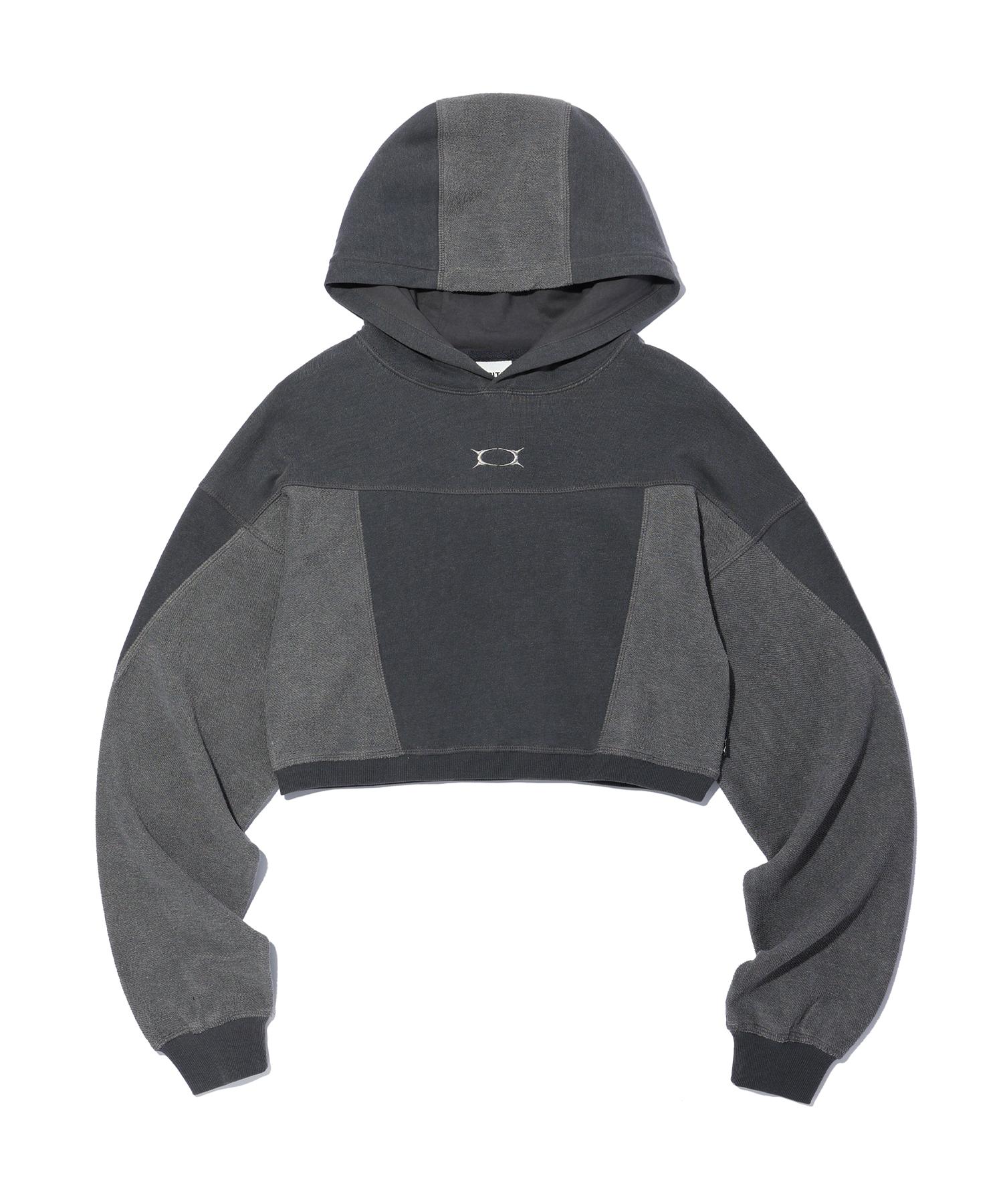 Critic Crop Incision Hoodie Charcoal Charcoal/Free