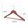 Wooden Hangers 5pcs Solid Wood Coat Hanger Heavy Duty, Smooth Finish High-Grade Wooden Clothes Hanger with Non Slip Pant Bar, 360° Swivel Hook