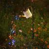 Waterproof Solar Path Lighting Christmas Santa Kettle Light Solar-Powered Claus Watering Can Stake Lamp Decorative Yard Stakes with LED String,