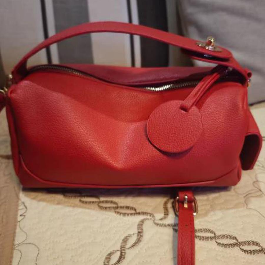 Retro Red Pillow Bag for Women Temperament Bridal Wedding Handbags French Texture Soft PU Single Shoulder Crossbody Bags