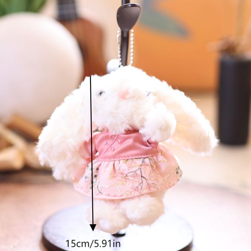 Cartoon Rabbit Plush Toy Cute Soft Stuffed Bunny Doll Keychain Pendant Bag Charms Backpack Hanging Decoration Birthday Gifts