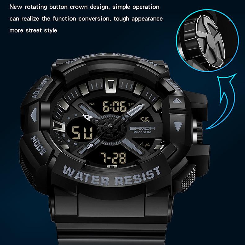 SANDA new multifunctional men's youth outdoor sports waterproof wrist watch