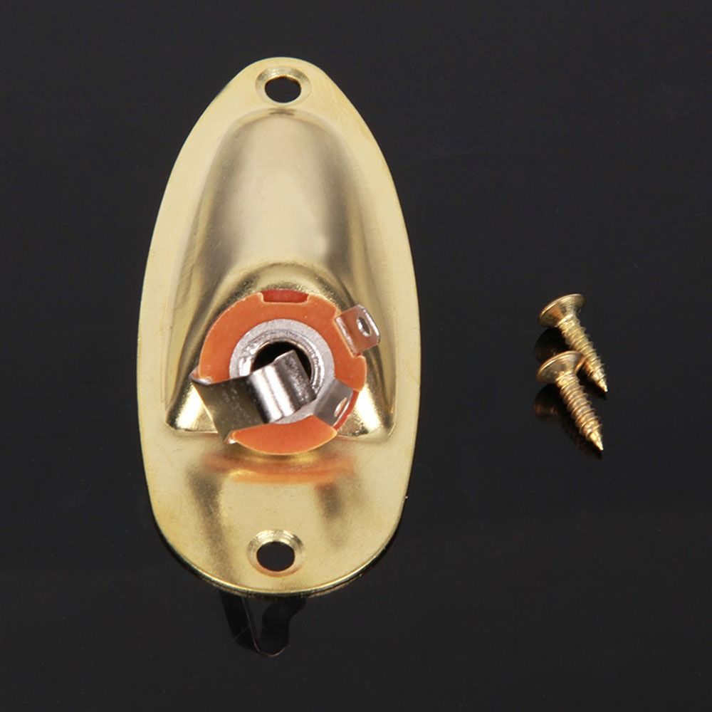 Jack Socket Guitar Jack Plate 6.35mm 1/4" Pickup Jack Replacement Parts Guitar Input Jack