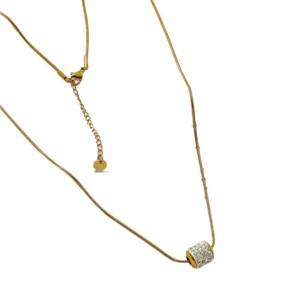 Altın Minimalist Köprücük Kemiği Kolyesi: Elmaslı İnce Bel Titanyum Çelik