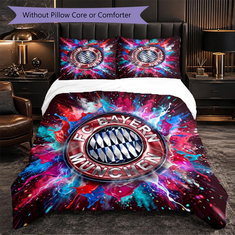 Set Biancheria da Letto Bayern Monaco Modello 3 Pezzi Morbida Copripiumino in Microfibra con Federe per Camera da Letto