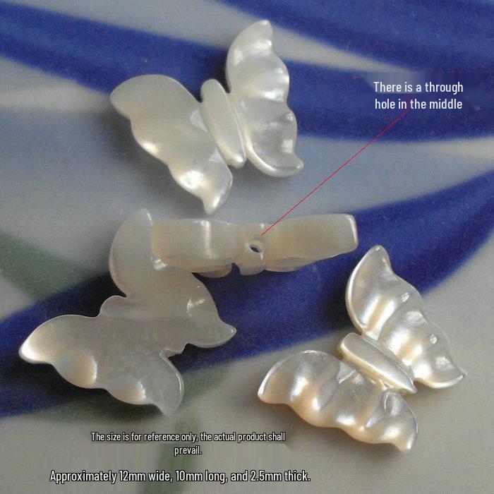 Natural Sea Shell White Butterfly Earrings: Hair Accessories & DIY Jewelry Material with Straight Hole