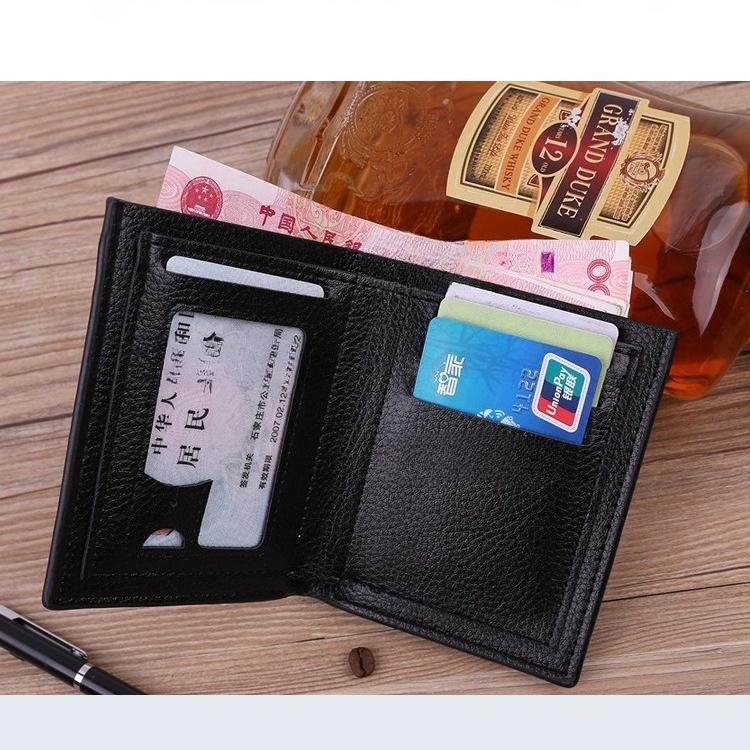 Men Soft PU Leather Wallet Short Bifold Wallet Large Capacity Card Holder Coin Pocket Business Purse