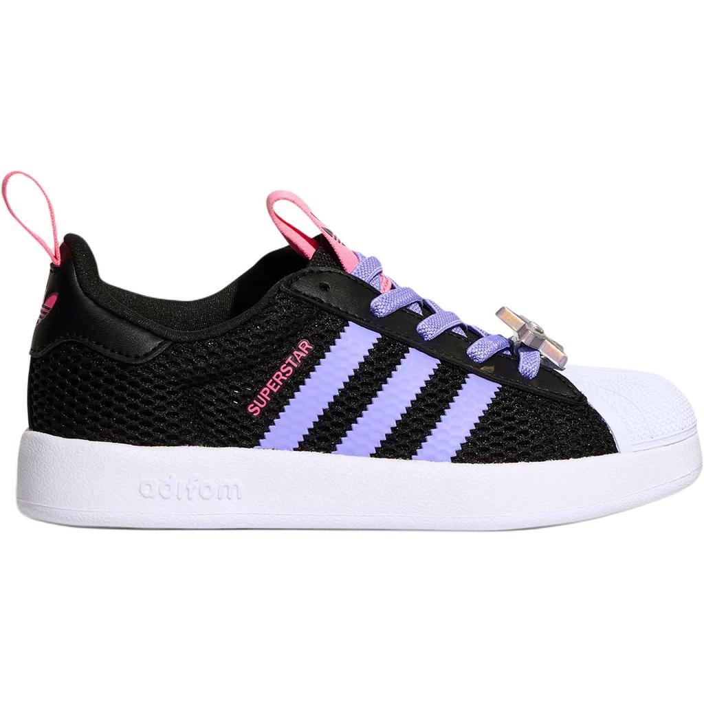 Adidas Originals Superstar 360 Comfortable Fit Low Top Kids Skate Shoes Kids sneaker Black Light-Purple KH5692