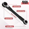 GOLD DEER Ratchet Wrench Set Double Box Ratchet Combination Angle Ratchet Wrench Straight Directional Manganese Phosphate Blackened Surface 4-in-1