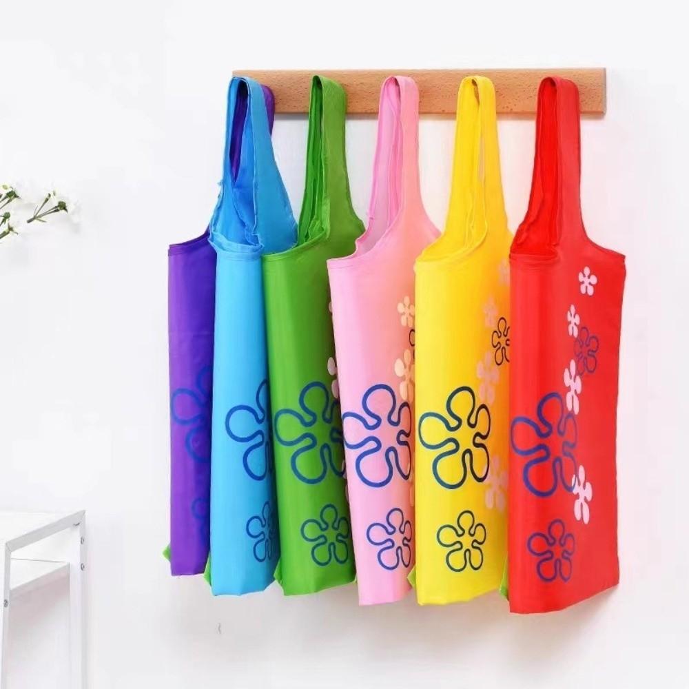 5pcs Large Capacity Foldable Strawberry Shopping Bags Eco-friendly Random Color Reusable Shopping Bag Nylon