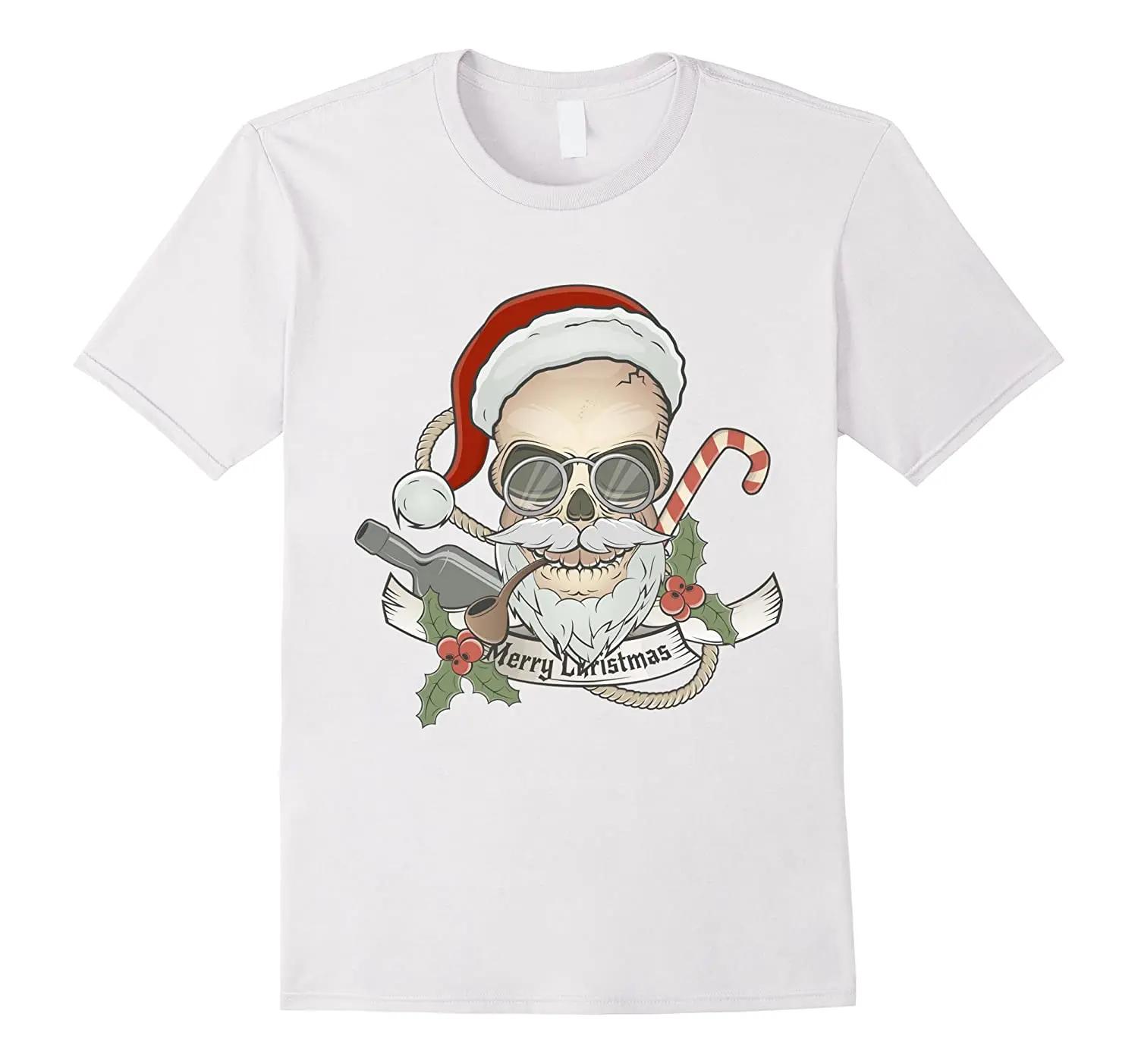 Scary Holiday Skull Santa T-Shirt. Summer Cotton Short Sleeve O-Neck Mens T Shirt New S-3XL S