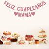 Feliz Cumpleaños Mama Banner - Spanish Happy Birthday Mom Banner, Mexican Fiesta Theme Mom' Birthday Mother's Day Party Decorations Rose Gold