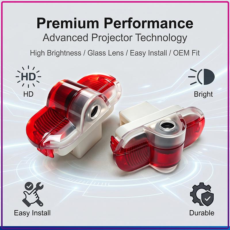 2Pcs/Set Car Door Welcome Lights LED Logo Projector Ghost Shadow Lights For Ford Fiesta Mondeo Focus Fusion Escape Shelby Edge Kuga