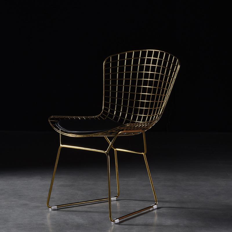 Nordic Net Red Chair Backrest Simple Makeup Computer Desk Chair Hollow Barbed Wire Ins Iron Art Home Dining Chair