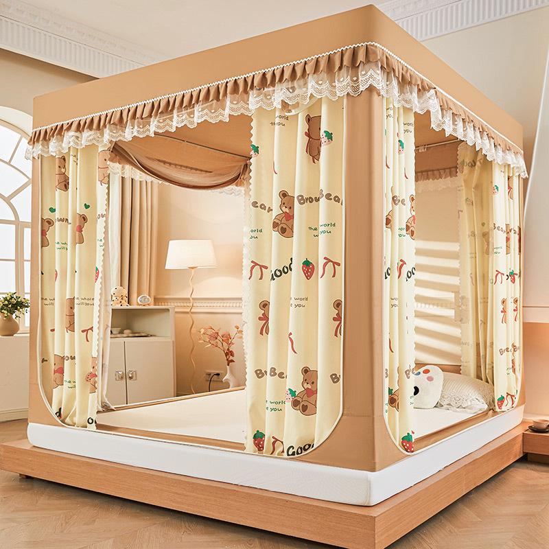 Class A Mother and Baby Grade Printed Blackout Mosquito Net for Children's Sitting Bed - Anti-Fall, Three-Door Design