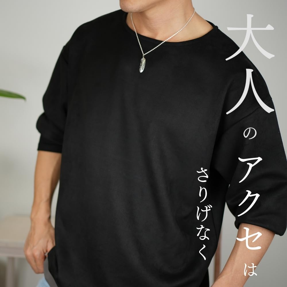 EPIC BOLEN Silver 925 Feather Eagle Bird Necklace for Men, Small Silver Pendant with Azuki Chain, 45cm