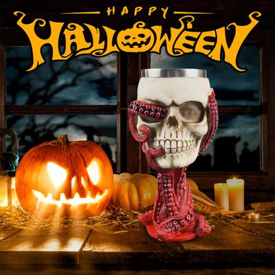 Κούπα Μπύρας Νεωτερισμού Νεκροκεφαλή Ρεαλιστική Ατσάλι Μεσαιωνική Τεντάκια Χταποδιού Ανοξείδωτη Σχήμα Πάρτι Αποκριών Κρασί