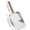 Stainless Steel Cat Litter Scoop Long Handled Hollow Design Pet Waste Picker Wooden Handle Easy Clean Litter Box Shovel
