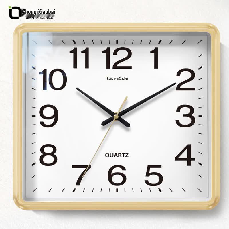Zhongxiaobai Modern Rectangular Silent Quartz Wall Clock 33x30cm