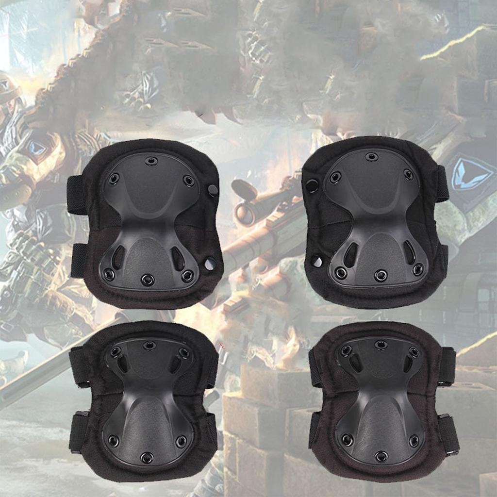 Knee and Elbow Protector Set Motorcycle Knee and Elbow Pads for Adults Cycling Biking Nylon