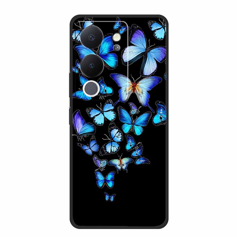 Funda For Vivo V30 Lite Case Cute Cartoon Cat Black Silicone Shockproof Soft Phone Cases For Vivo V30 Lite Back Cover Case Bag