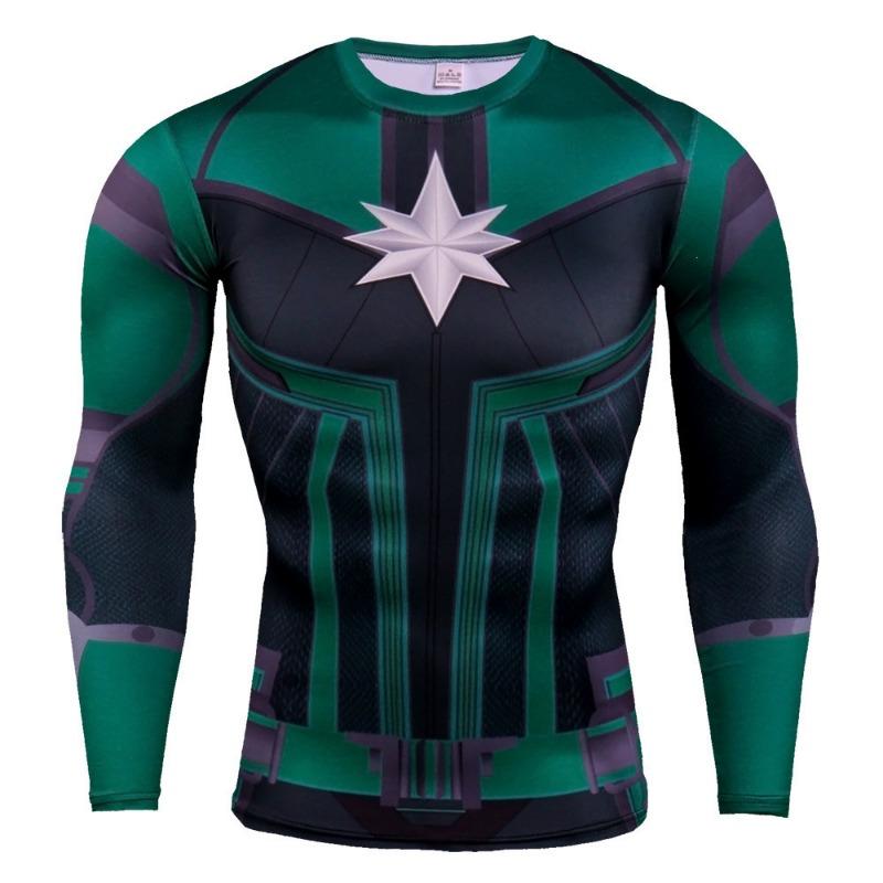 T-shirt Imprimé Numérique 3D Super-Héros Manches Longues Thème Halloween Fête Costumée Tenues de Jeu de Rôle pour Homme