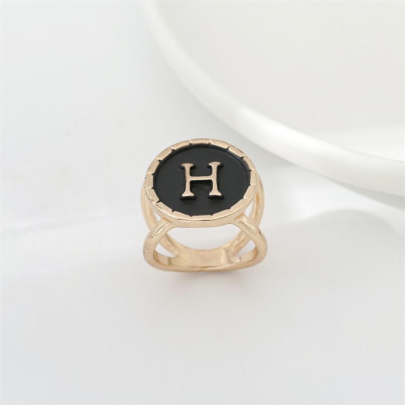 Минималистичная брошь-кольцо для шарфа из основного металла, расписанная каплями, черно-белая, в виде буквы H, для ленты, квадратного шарфа, пряжка для ремня чёрный