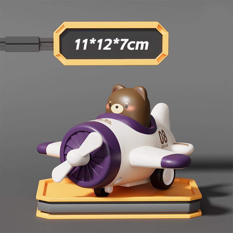 Cute Animal Push and Go Airplane Toys BPA Free Smooth Edge for 1-4 Years Old Toddlers Kids Boys Girls Christmas Gifts
