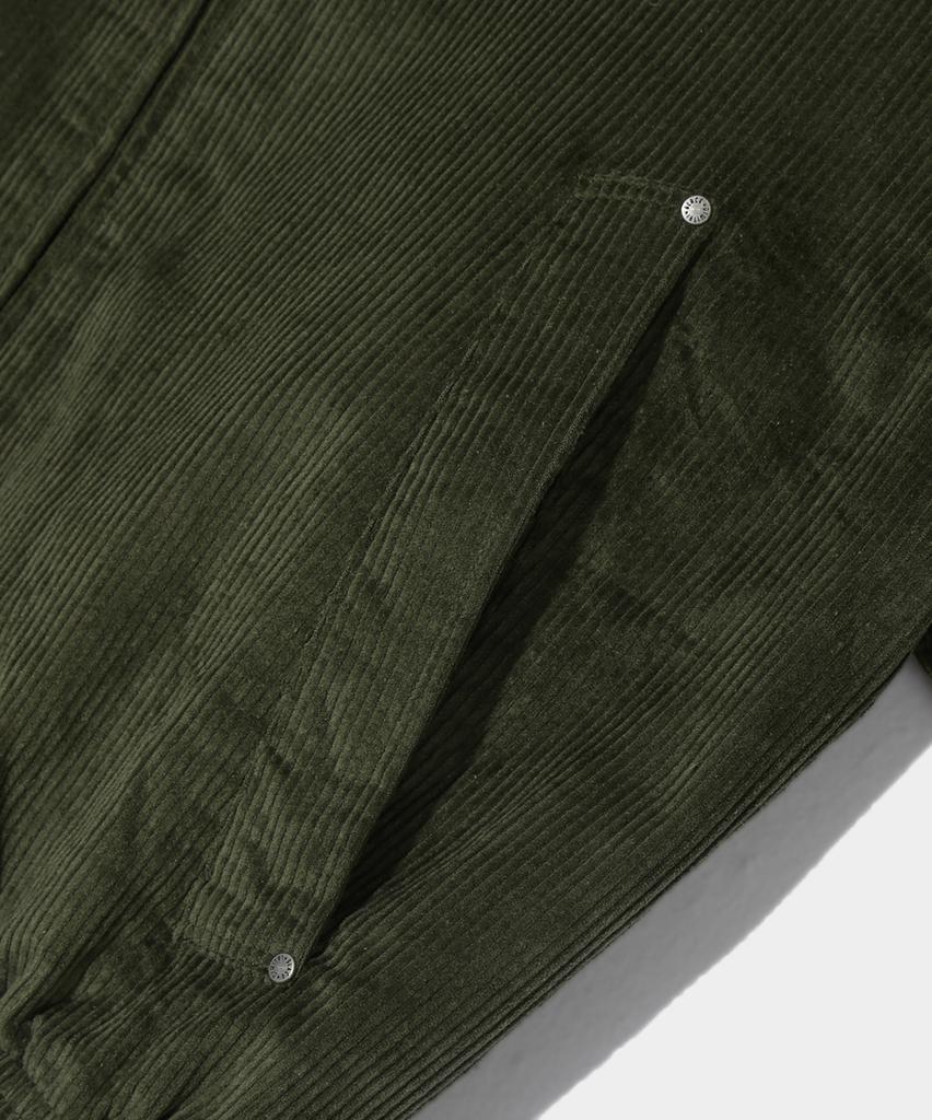 Dimitri Black 2Way Crop Corduroy Drizzler Jacket_Olive
