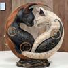Black and white contrast art desktop decor, unique resin statue desktop decoration, suitable for home office decoration, A0KF