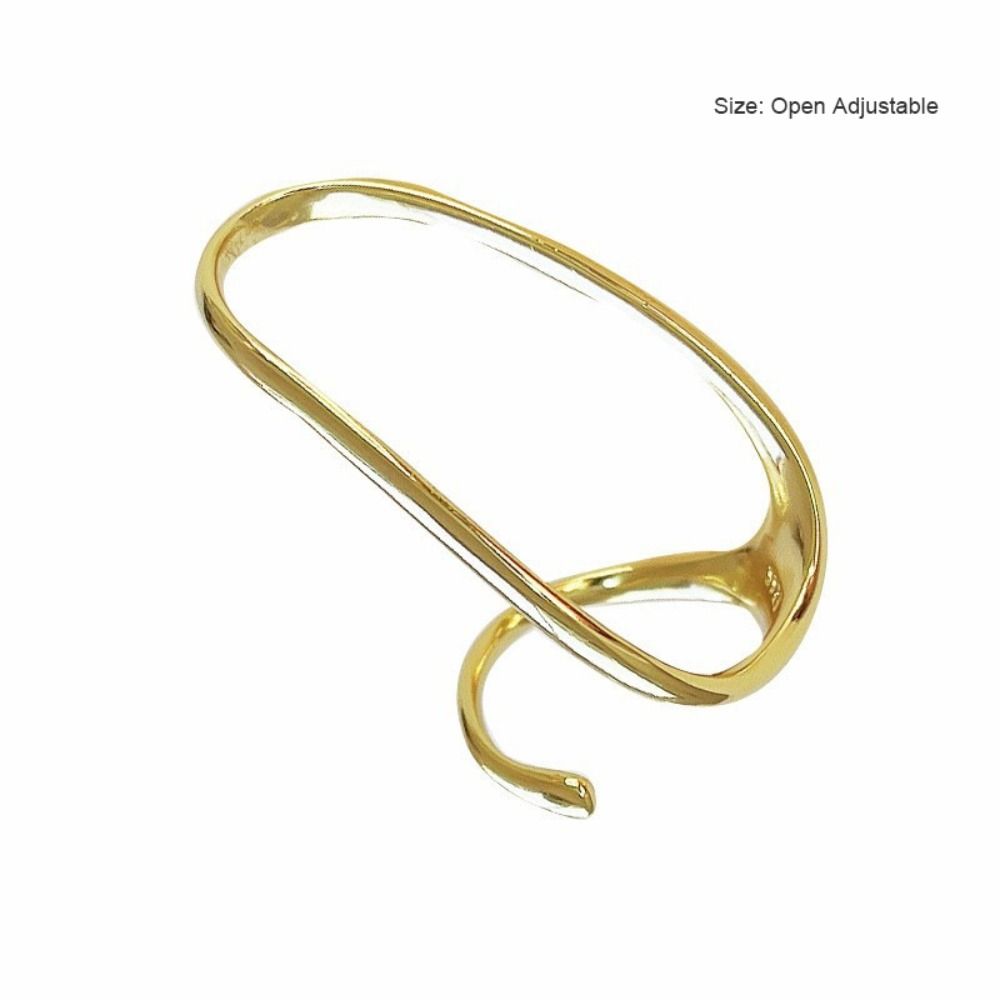 Hip Hop Open Ring Gold/Silver Jewelry Accessories Creative Double Finger Ring Fashion Accessories
