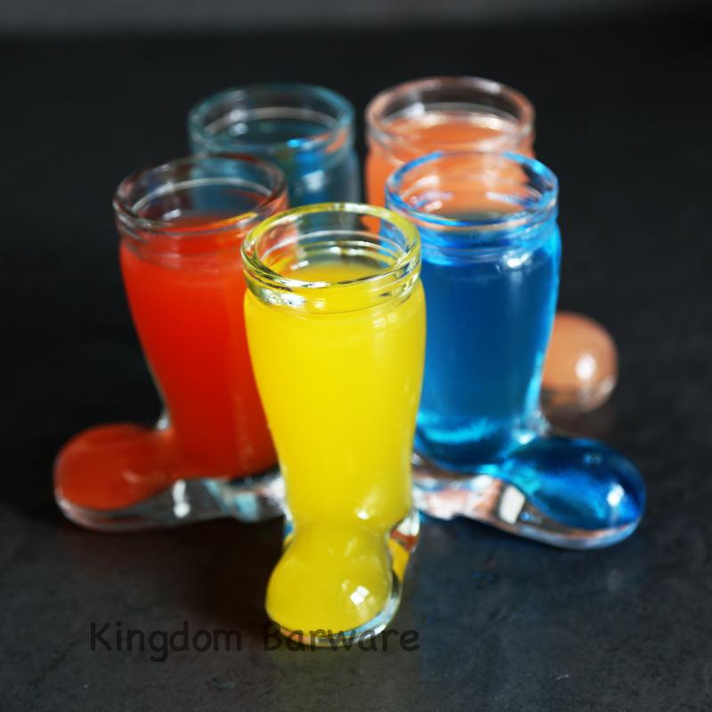 Whiskey Shot Glasses, Funny Cowboy Boots, Heavy Base Entertainment, Beverage Drinking Glasses, Pack of 4, 40ml, 1.3oz