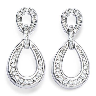 [K9531] - Silver 'Goddess' Silver Earrings (rhodium-plated) - 25x12 Mm