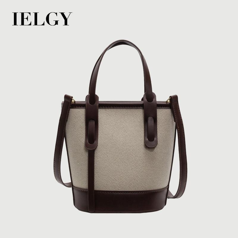 IELGY Ladies Messenger Bag Casual Portable Shoulder Contrast Color Bucket Bag