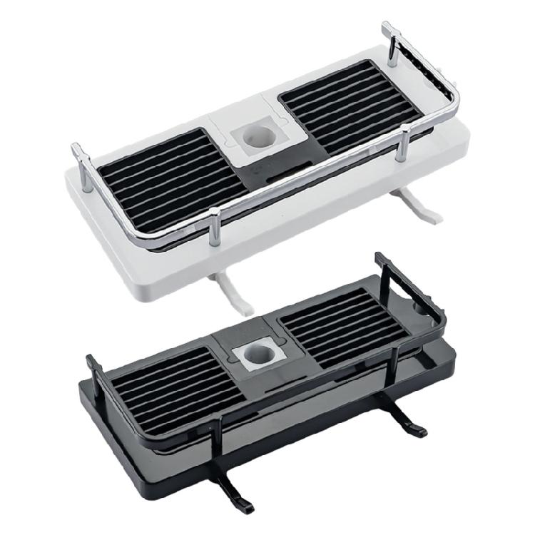 2 Pieces Shower Head Holder Bathroom Organizers Plastic Storage Rack Rental Friendly Shower Gel and Shampoo Tray