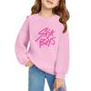 Kids' Long Sleeve Loose Pullover Letter Printed Round Neck Sweatshirt