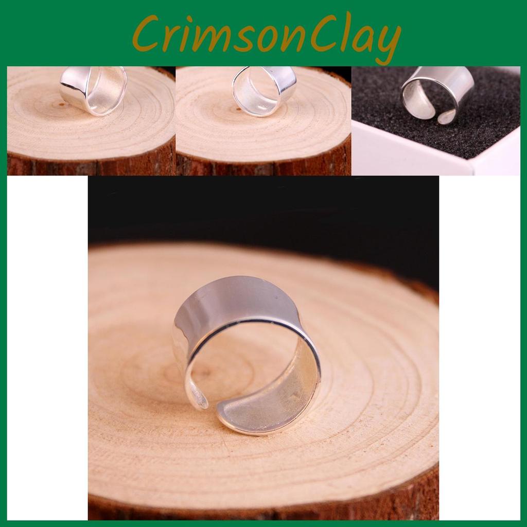 Pure Beautiful S925 Silver Ring For Women Trendy Minimalist Wide Band Design