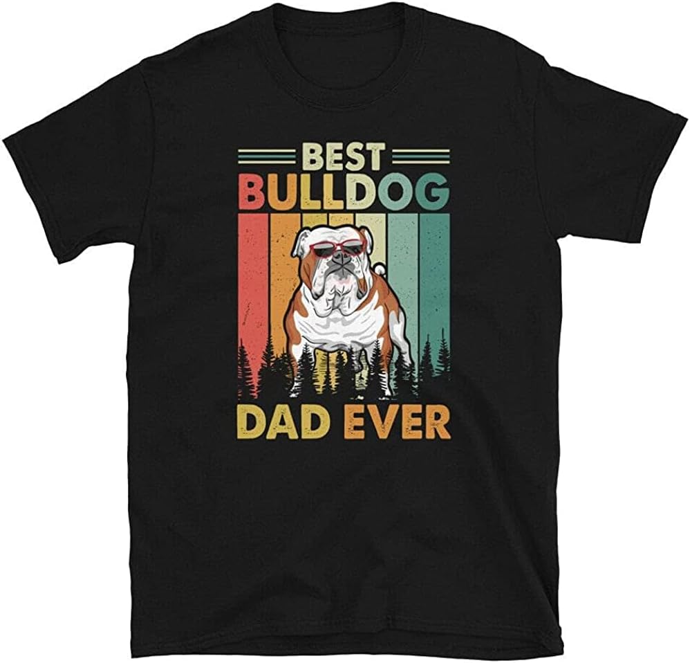 Best English Bulldog Dad Ever Dog Lover Gift Men s Men T Shirt Cotton Sleeve Shirt Black 3XL чёрный