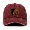 Vintage Cartoon Cute Puppy Print Washed Vintage Soft Top Sunshade Baseball Cap Loose, Comfortable And Adjustable