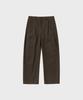 NONBLANK Curved Loose Fit Elastic Waist Slacks_Brown