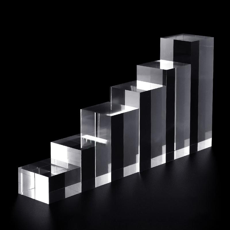 1PC Acrylic Square Display Block Clear Polished Acrylic Cube Solid Display Riser Stand for Jewelry Perfume Collection Figures clear 5x5x2cm