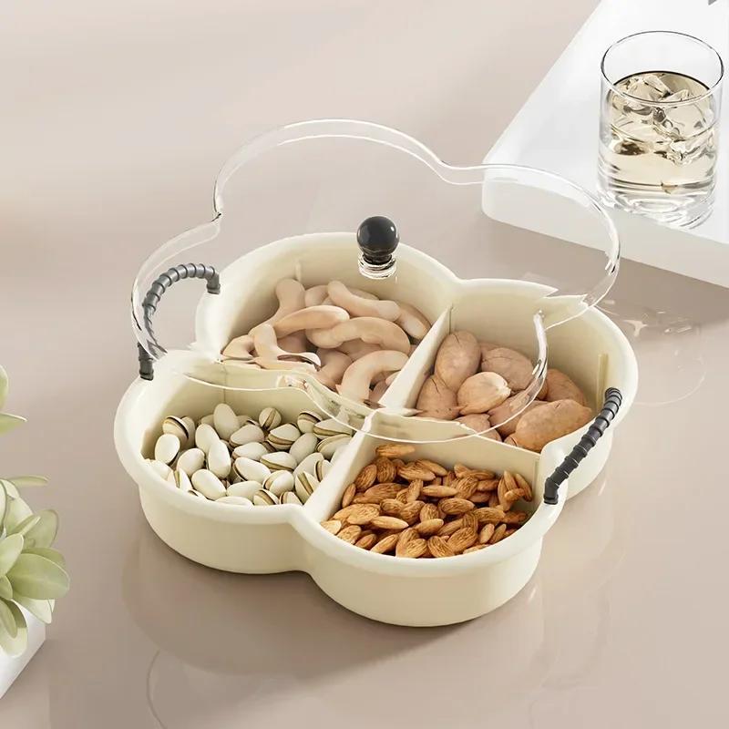 Plastic Snack Tray Nut Candy Storage Box Organizer Boxes Dry Fruit Dish Organizers Serving Trays Snacks Dishes