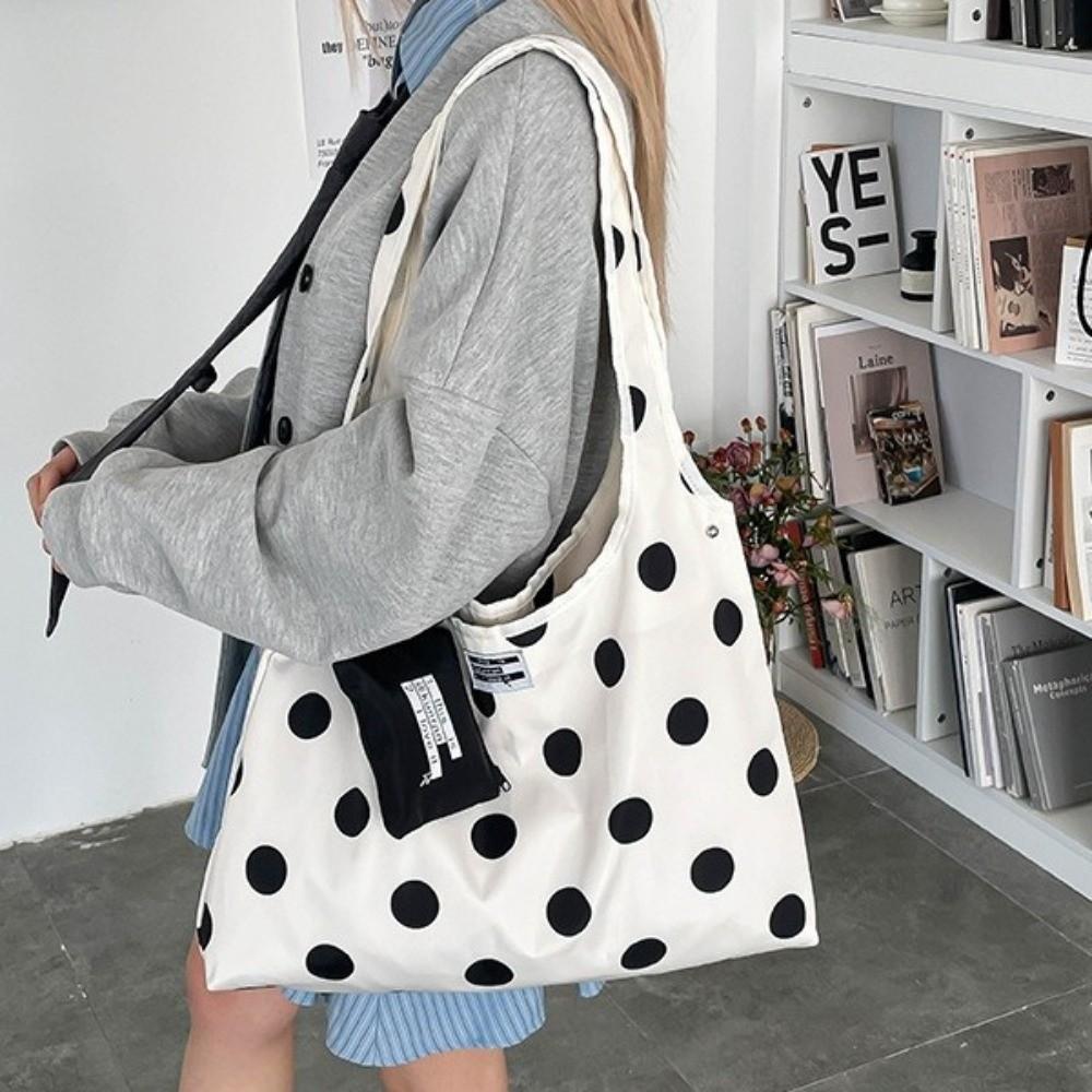 Fashion Polka Dot Crossbody Bag Versatile Lace-up Shoulder Bag Double-sided Crossbody Bag Commute