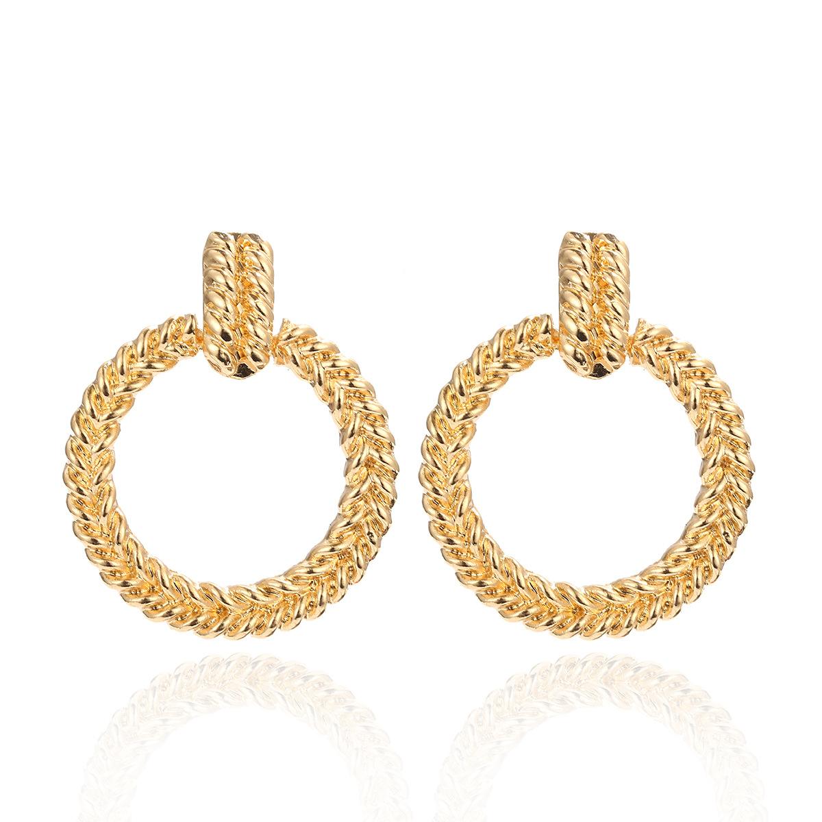 Accessories, Versatile Temperament Geometric Circle Earrings Women S, Simple Alloy Twist Earrings Stud Earrings