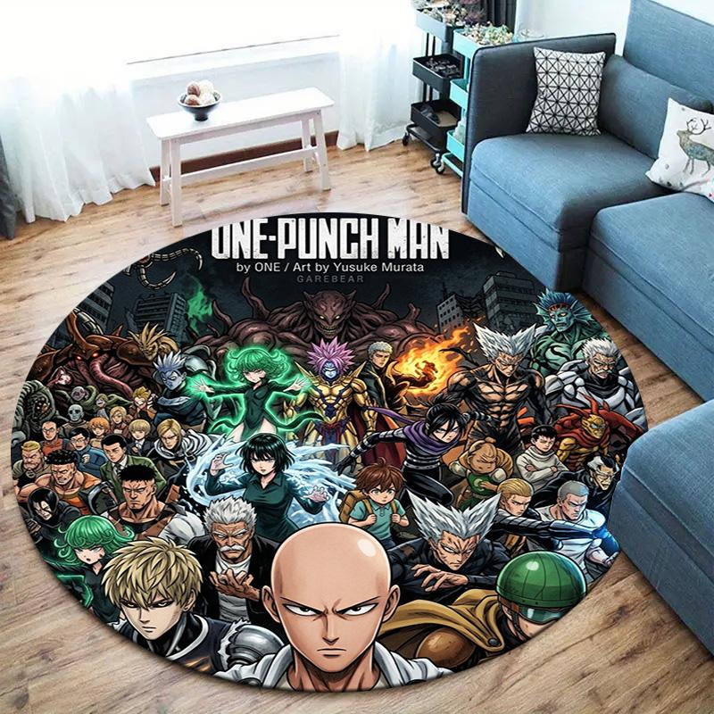 Onepunch Man Round Area Rug Carpet Rug For Living Room Bedroom Sofa Playroom Decor Nonslip Floor Mat
